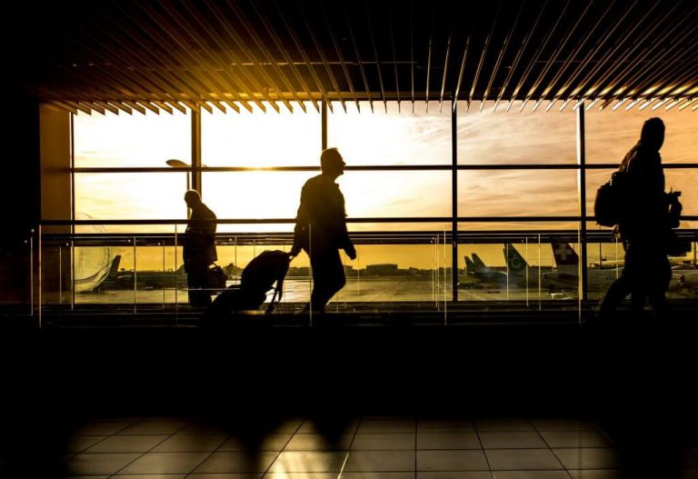 Silhouette of Person in Airport